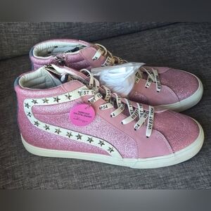 Vintage Havana Wally Pink Glitter High Top Sneakers Womens Size 8